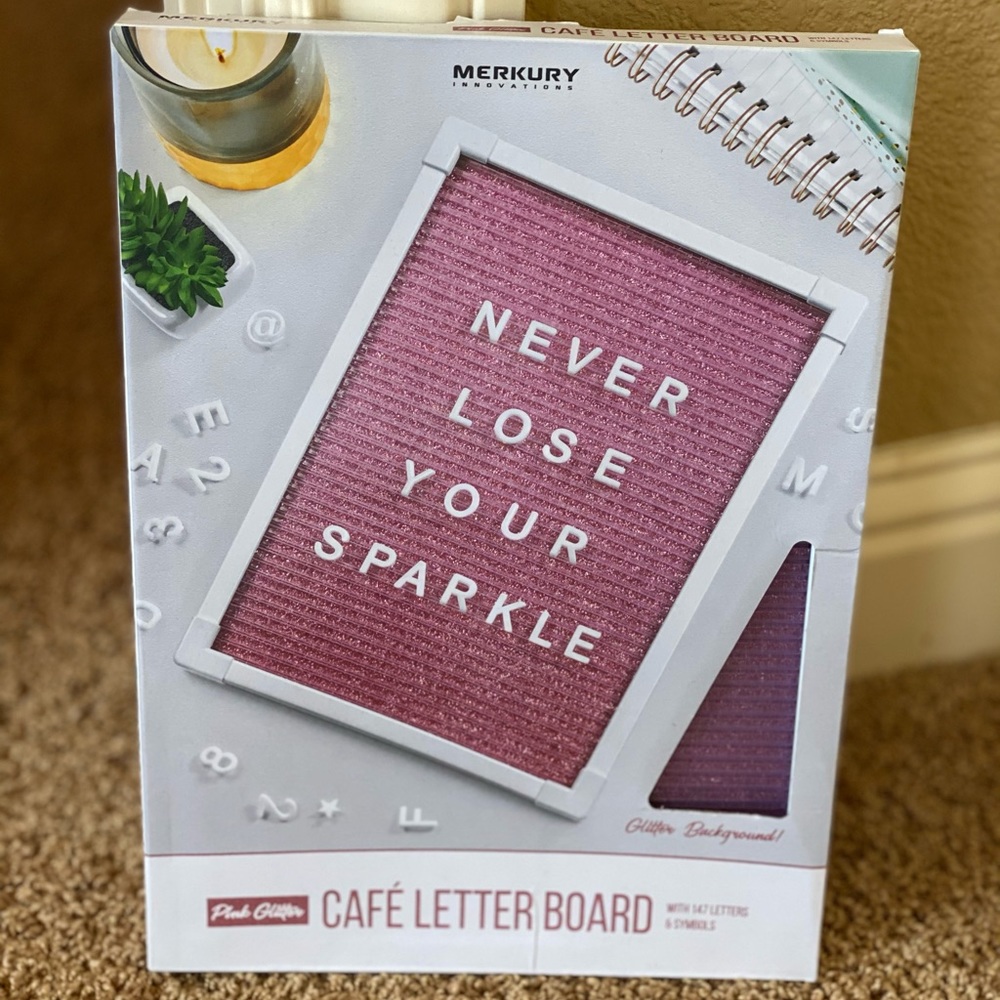 NEW CAFÉ LETTER BOARD, PINK GLITTER